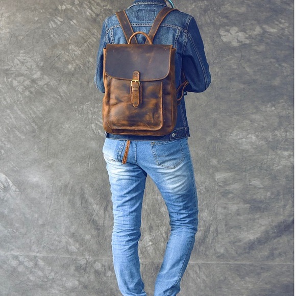 Leather laptop backpack “Eiken” - Picture 6 of 9